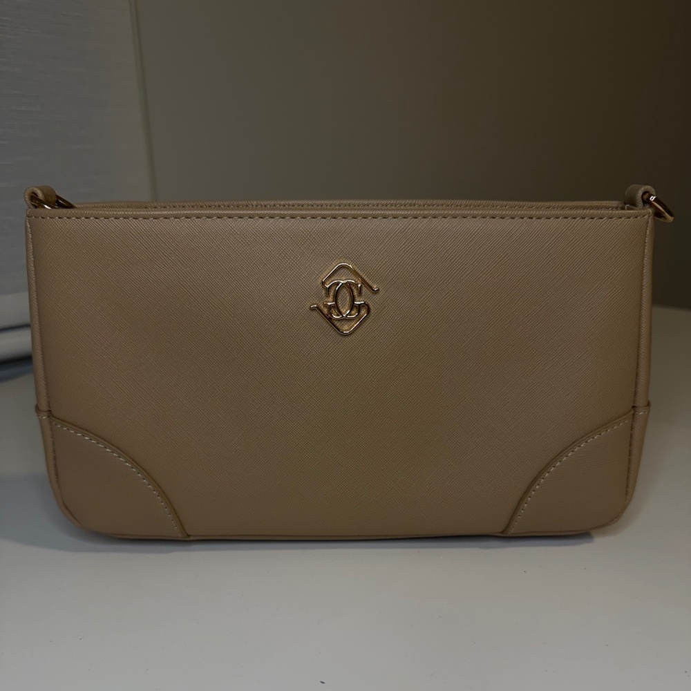Glass Ladder Vera Bag, Color Oat, Gold Hardware